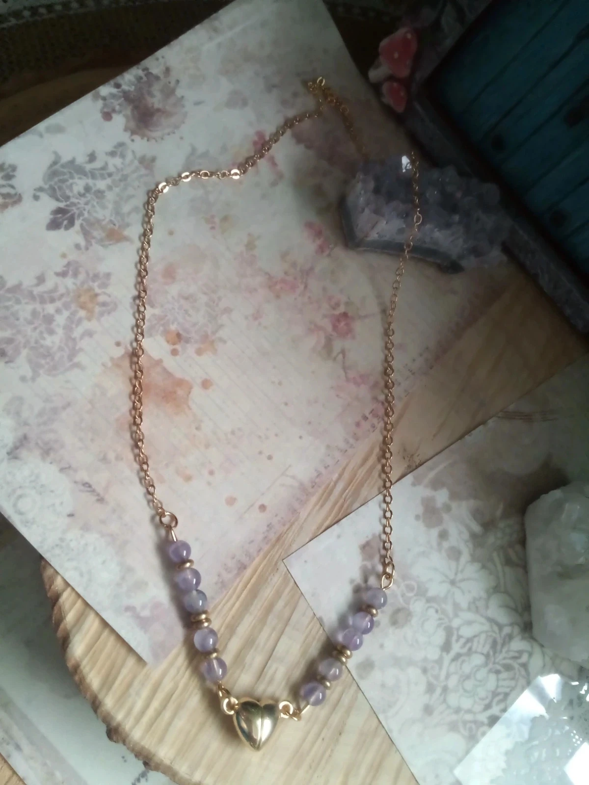 Collier bohème pierres améthyste 💜 . – photo 4